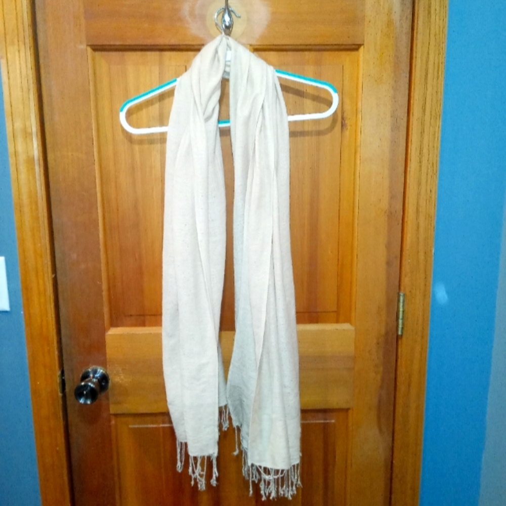 Pashmina silk blend tan scarf
